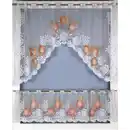 Bild 1 von Kurzgardinenset Bistro Gardinen SET Handcoloriert, Weiß, Terracotta, Textil, Blume, 150x105 cm, Oeko-Tex® Standard 100, ohne Technik, Wohntextilien, Gardinen & Vorhänge, Fertiggardinen, Scheibenga