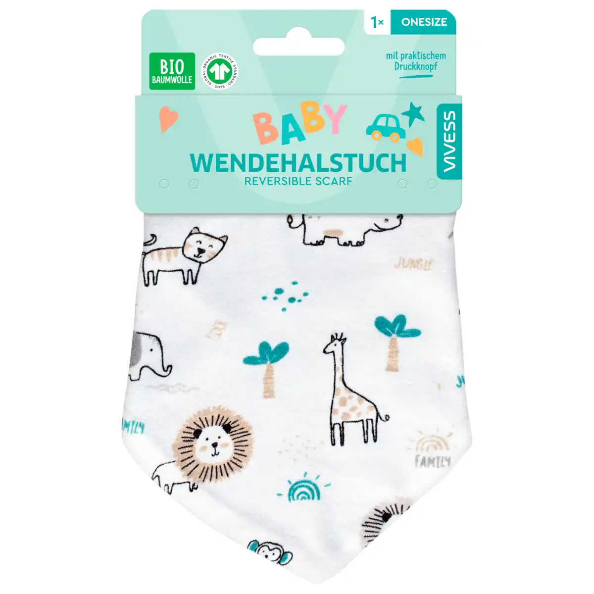 Bild 1 von Vivess Baby Wendehalstuch Safari 1 Stück