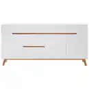 Bild 1 von Sideboard Cervo, Weiß, Eiche, Holz, Holzwerkstoff, Eiche, furniert, massiv, 3 Fächer, 6 Schublade(n) Schubladen, 193x95x40 cm, Typenauswahl, Beimöbel erhältlich, stehend, Holzmöbel, Kleinmöbel