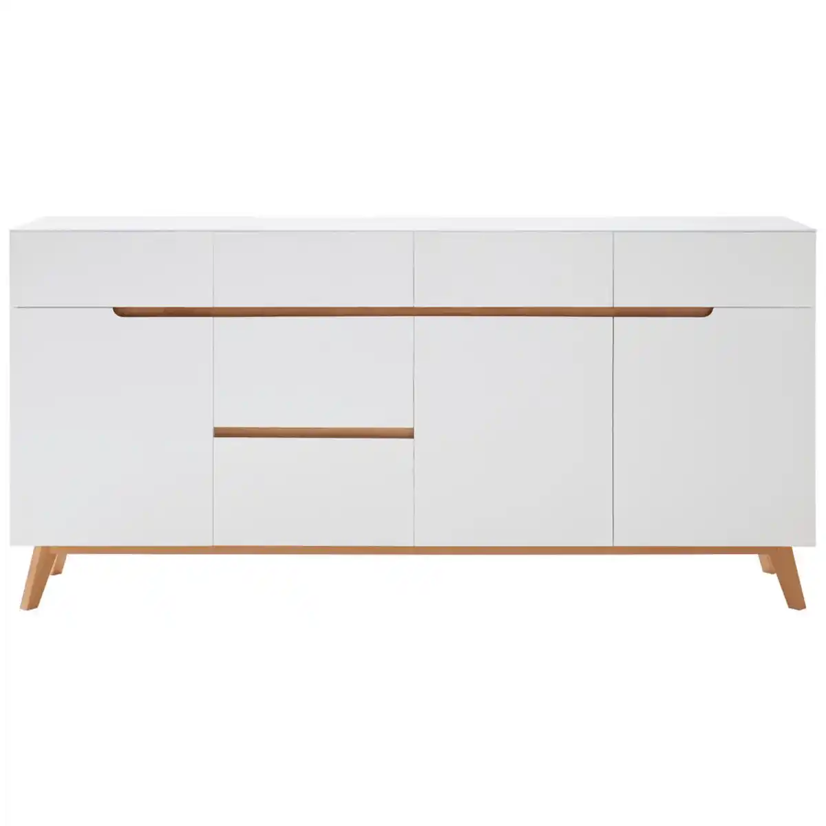 Bild 1 von Sideboard Cervo, Weiß, Eiche, Holz, Holzwerkstoff, Eiche, furniert, massiv, 3 Fächer, 6 Schublade(n) Schubladen, 193x95x40 cm, Typenauswahl, Beimöbel erhältlich, stehend, Holzmöbel, Kleinmöbel