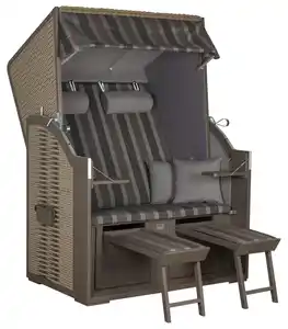Strandkorb Compact Grau, Dunkelgrau