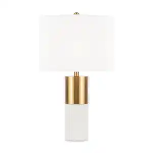 Tischleuchte Bianco Messingfarben max. 60 Watt, Weiß, Messingfarben