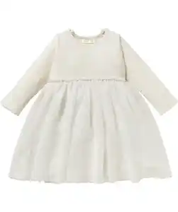 Kleid mit glitzerndem Tüll, offwhite