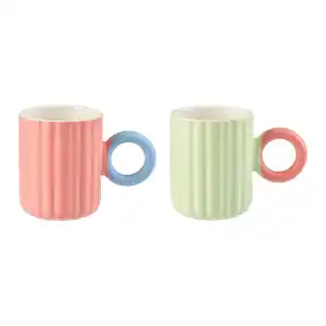 Kaffeebecherset Betty Mint/Rosa, 2-teilig, Pink, Honig, Pastellgrün, Pastellblau