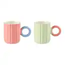Bild 1 von Kaffeebecherset Betty Mint/Rosa, 2-teilig, Pink, Honig, Pastellgrün, Pastellblau