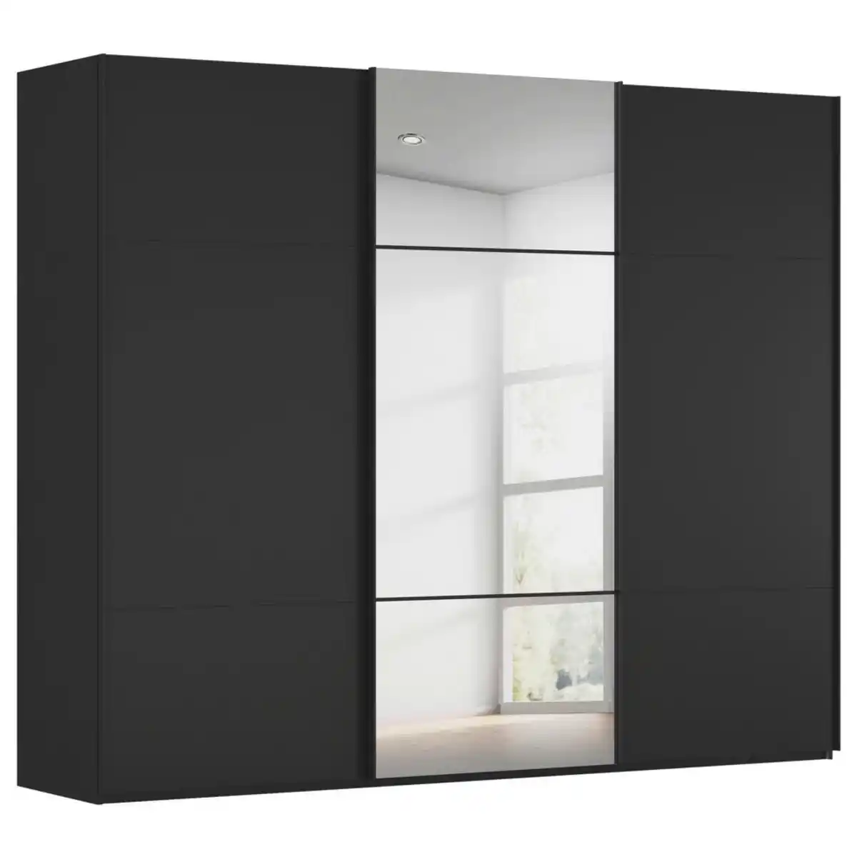 Bild 1 von Novel Schwebetürenschrank Covalo, Schwarz, Metall, 9 Fächer, 271x223x68 cm, Blauer Engel, Goldenes M, BQ - Bündnis für Qualität, Made in Germany, Typenauswahl, umfangreiches Zubehör erhältlich