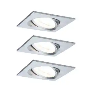 LED-Deckenleuchte Nova max. 3x 6,5 Watt, 3-teilig Deckenlampe, Alufarben