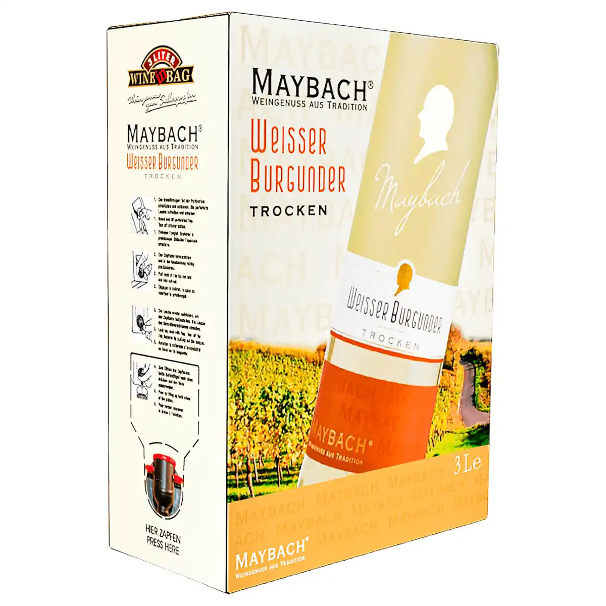 Bild 1 von Maybach Weißwein Weißer Burgunder trocken 3l