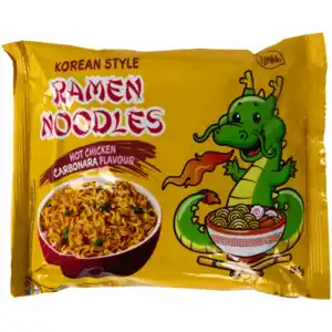 Korean Style Ramen Noodles Carbonara