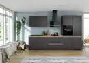Bild 1 von Küchenblock mit Geräten ca. 340 cm Graphitfarben, Graphitfarben