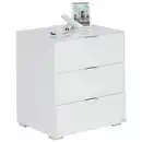 Bild 1 von Novel Nachtschrank, Weiß, Metall, 3 Schublade(n) Schubladen, 50x56x42 cm, Schlafzimmer, Nachttische
