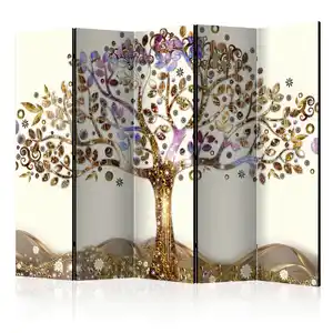 Paravent Golden Tree II Braun/Lila, Braun, Lila