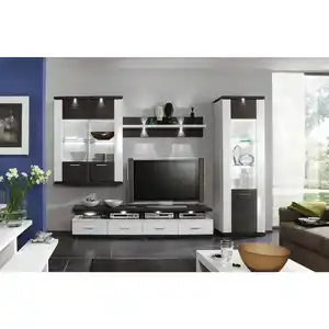 Xora Wohnwand Manhattan, Graphit, Weiß, Metall, 4-teilig, 4 Fächer, 4 Schublade(n) Schubladen, G, 312.7x206.6x50 cm, erweiterbar, Typenauswahl, individuell planbar, Beimöbel erhältlich, stehend,