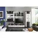 Bild 1 von Xora Wohnwand Manhattan, Graphit, Weiß, Metall, 4-teilig, 4 Fächer, 4 Schublade(n) Schubladen, G, 312.7x206.6x50 cm, erweiterbar, Typenauswahl, individuell planbar, Beimöbel erhältlich, stehend,