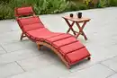Bild 1 von Gartenliege Ipanema Holz inkl. Auflage in Rot, Rot, Beige, Eukalyptusholzfarben