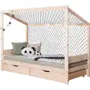 Bild 1 von Mid.you Stauraumbett FUßBALLBETT 0406, Natur, Holz, Birke,Kiefer, Schichtholz,massiv, 90x200 cm, Bettkasten, für Rollrost geeignet, Himmelfunktion, bodentiefer Einstieg, Schlafzimmer, Betten, Staur