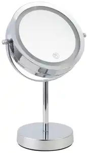 Leuchtenspiegel Mirri in Chromfarben, Chromfarben