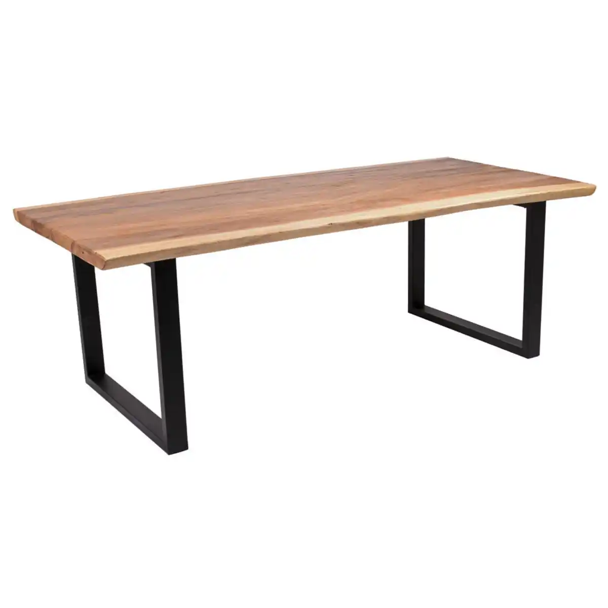 Bild 1 von Gardenson Gartentisch, Braun, Schwarz, Holz, Metall, Suar Holz, Hartholz, rechteckig, eckig, 100x75x220 cm, gastro- und objekttauglich, UV-beständig, wetterfest, platzsparend, Gartenmöbel, Gartenti
