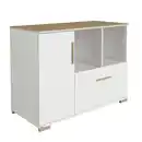 Bild 1 von Paidi Kommode Enie, Weiß, Holz, Eiche, massiv, 1 Fächer, 1 Schublade(n) Schubladen, 92.10x55.60x123.50 cm, Blauer Engel, Wohnzimmer, Kommoden & Sideboards, Kommoden