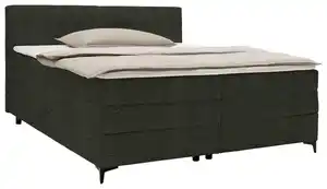 Boxspringbett Bari Grün/Schwarz ca. 200x200cm, Grün