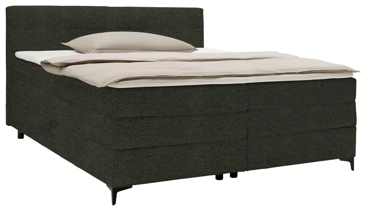 Bild 1 von Boxspringbett Bari Grün/Schwarz ca. 200x200cm, Grün
