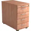 Bild 1 von Venda Anstellcontainer, Nussbaum, Kunststoff, 5 Schublade(n) Schubladen, 42.8x72-76x80 cm, Fsc, DIN EN ISO 14001, Beimöbel erhältlich, Arbeitszimmer, Container, Anstellcontainer
