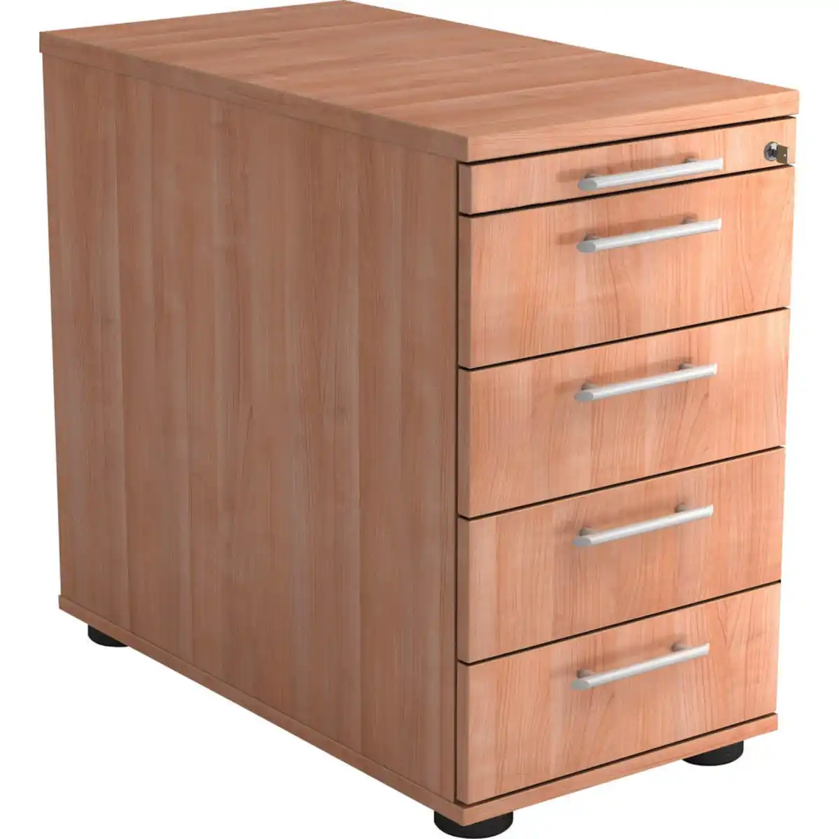Bild 1 von Venda Anstellcontainer, Nussbaum, Kunststoff, 5 Schublade(n) Schubladen, 42.8x72-76x80 cm, Fsc, DIN EN ISO 14001, Beimöbel erhältlich, Arbeitszimmer, Container, Anstellcontainer