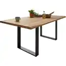 Bild 1 von Linea Natura Esstisch, Schwarz, Wildeiche, Holz, Wildeiche, massiv, rechteckig, U-Form, 100x75x180 cm, Fsc, in verschiedenen Größen erhältlich, Gestellauswahl, Holzmöbel, Holztische, Esstische Ho