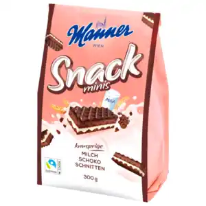 Manner Snack Minis Milch Schoko Schnitten 300g