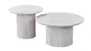 Bild 1 von Couchtisch 2er-Set Kalksteinoptik weiß - 80 cm - 60 cm - LIANA