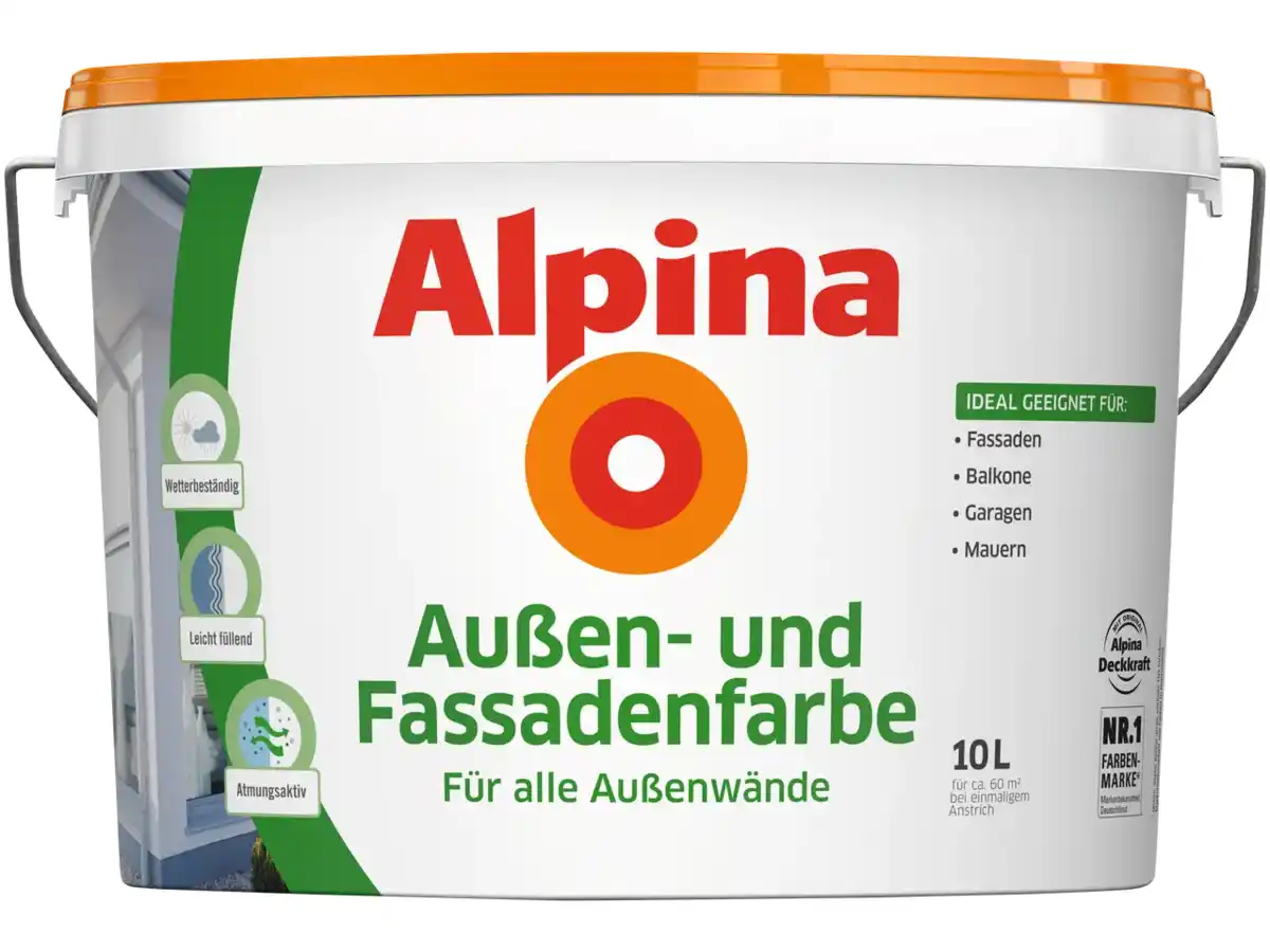 Bild 1 von ALPINA Außen- und Fassadenfarbe,  10 l