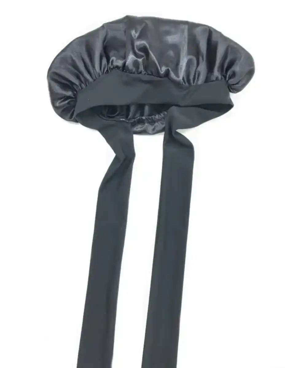 Bild 1 von Schlafhaube mit Bindebändern, schwarz