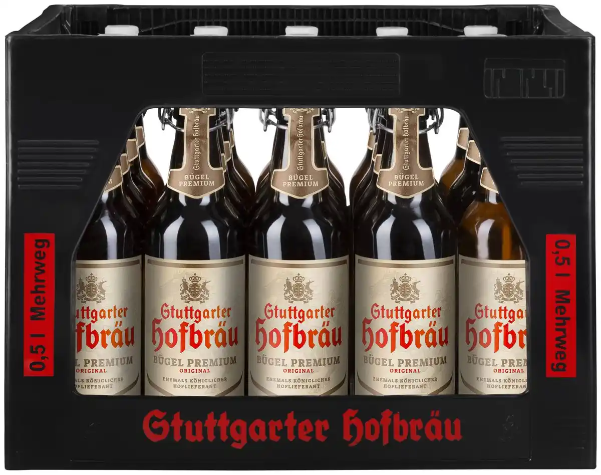 Bild 1 von STUTTGARTER HOFBRÄU Bügel Premium, Ka. 20 x 0,5-l-Fl.