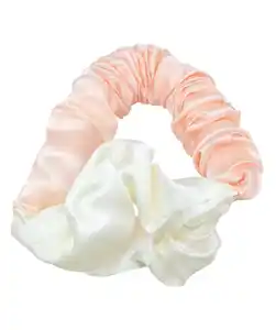 Wellen- & Volumen-Scrunchie aus Satin, rosa