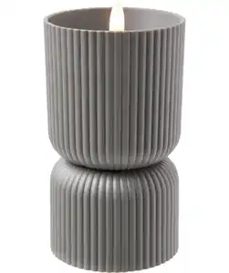 LED-Kerze Rillen, anthrazit