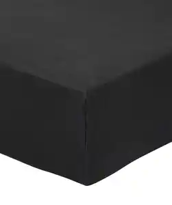 Baumwoll-Spannbettlaken, schwarz