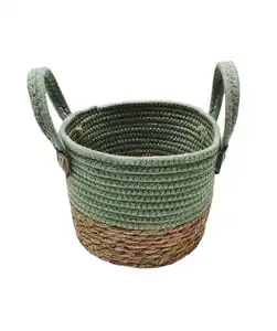 Aufbewahrungskorb mit Henkeln, hellgrün