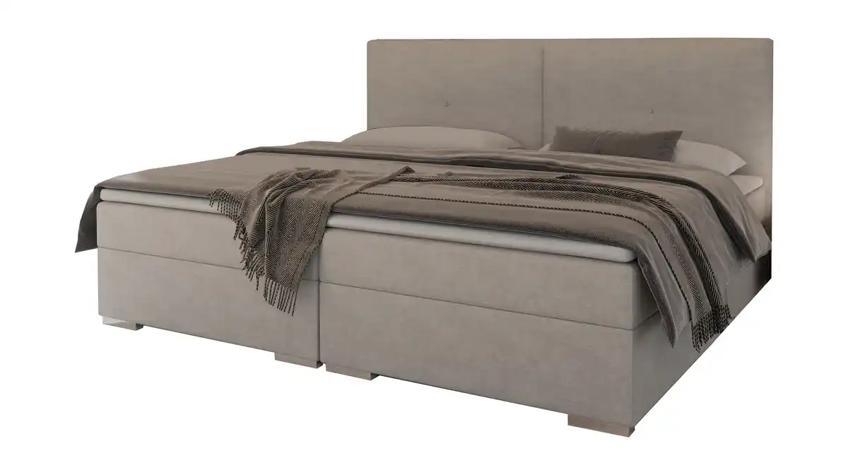 Bild 1 von Boxspringbett 240 x 200 cm taupe Stoffbezug - STAR