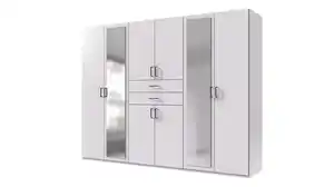 Kleiderschrank mit Spiegel - weiß - 270 cm - 8-türig - DILLINGEN