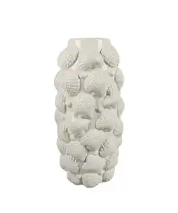 Keramikvase Muscheln, weiß