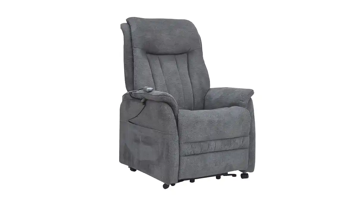 Bild 1 von Fernsehsessel Webstoff grau - 2 Motoren - Aufstehhilfe - SIENA