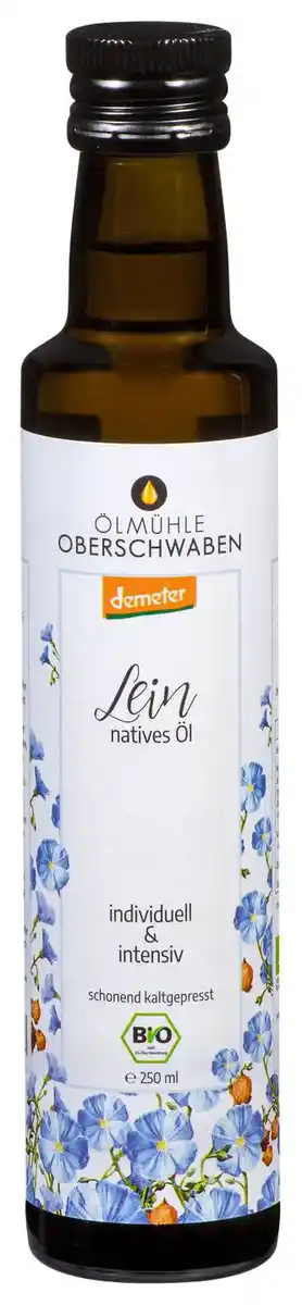 Bild 1 von ÖLMÜHLE OBERSCHWABEN Demeter Leinöl oder Sonnenblumenöl, 250 - 500-ml-Fl.