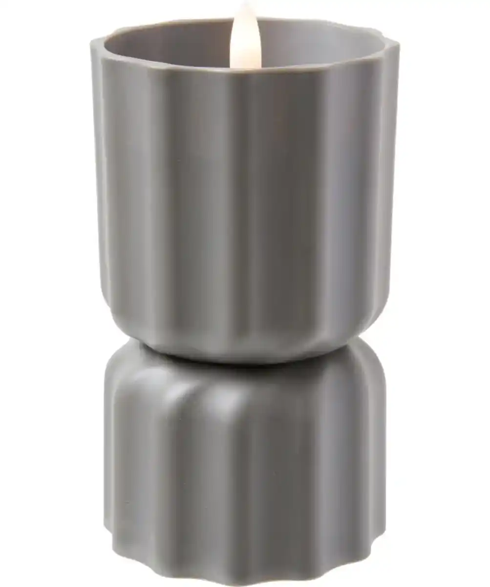 Bild 1 von LED-Kerze wellig, anthrazit