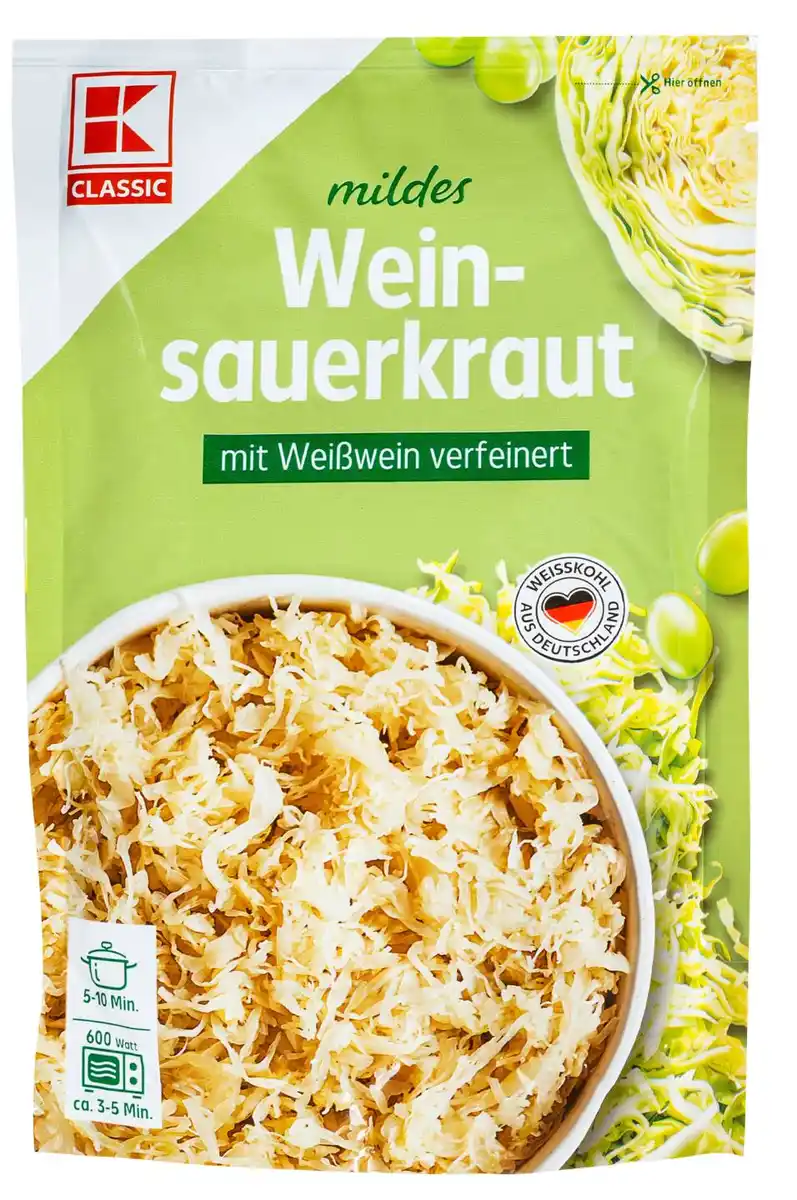 Bild 1 von K-CLASSIC Weinsauerkraut, 520-g-Packg.