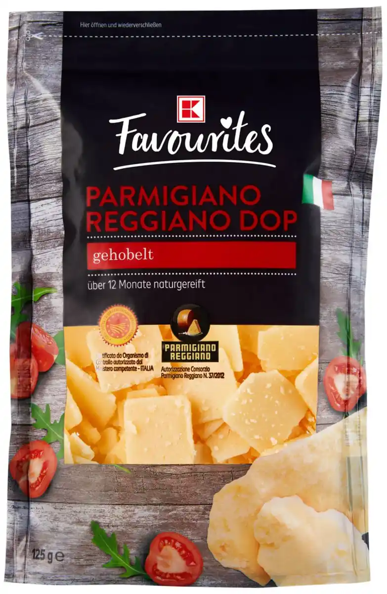 Bild 1 von K-FAVOURITES Parmigiano Reggiano DOP gehobelt, 125-g-Packg.