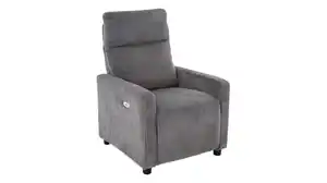 Fernsehsessel Cord grau mit Relaxfunktion - LIVANO