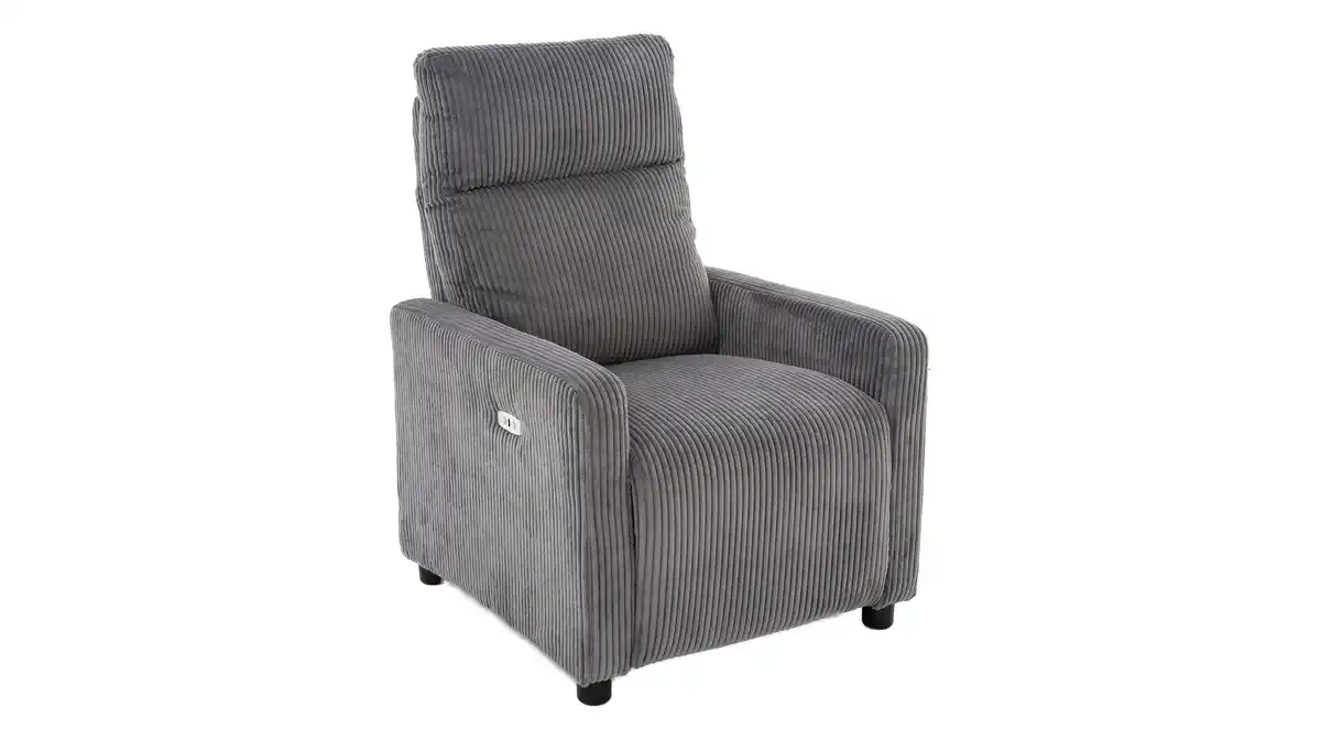 Bild 1 von Fernsehsessel Cord grau mit Relaxfunktion - LIVANO