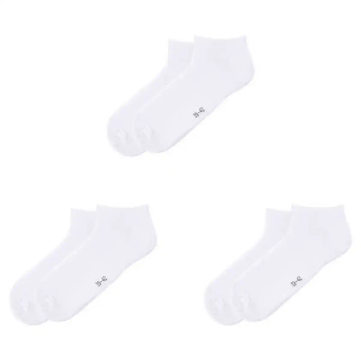 Bild 1 von UP2FASHION BASICS Damen-/Herren-Sneaker-Socken 3er-Pack, Weiß, 35/38