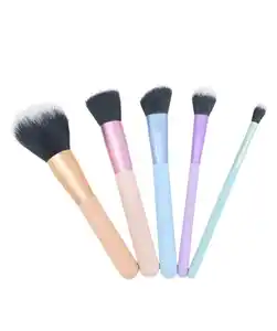 5-teiliges Make-up-Pinselset für den Teint, rosa