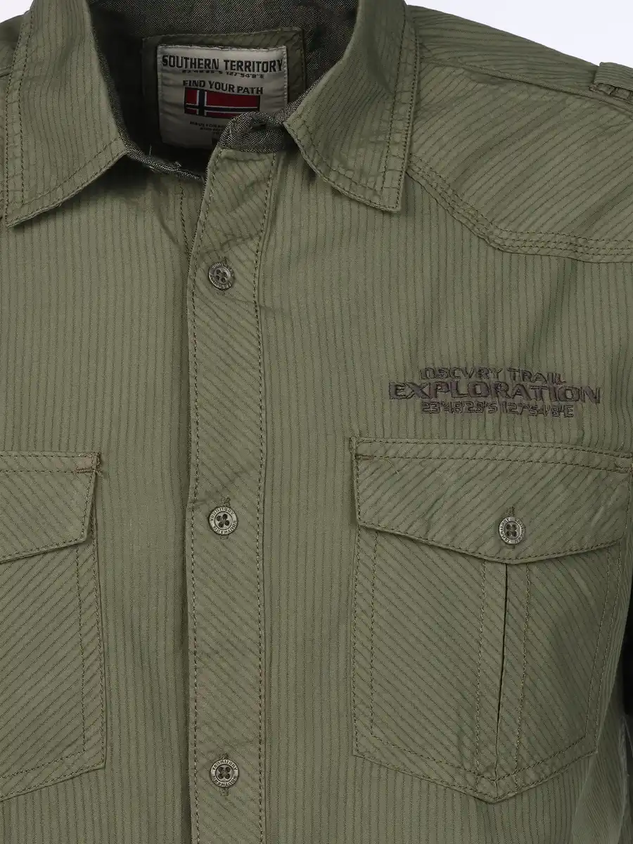 Bild 3 von Herren Freizeithemd mit kurzem Arm Oliv